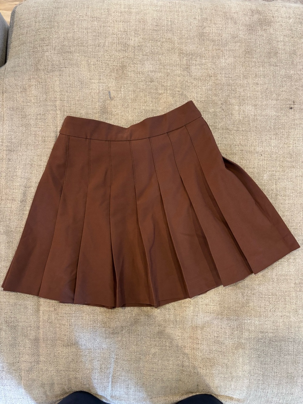 Sunday Best Brown Pleated Skater Skirt